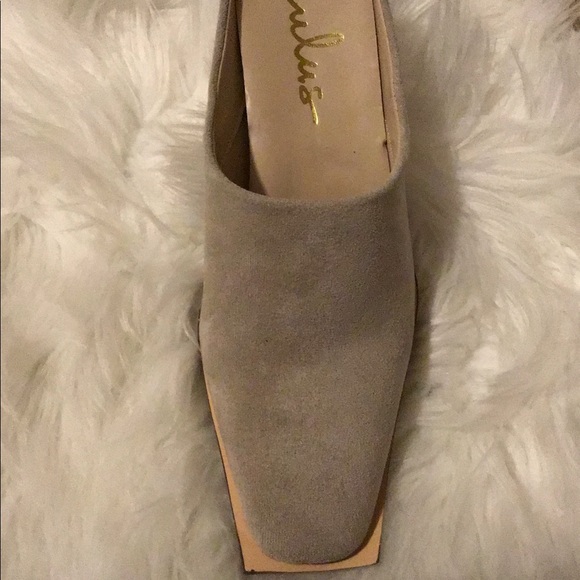 ✨NIB✨Lulu’s Ivory Suede Square Toe Mules - Picture 5 of 11